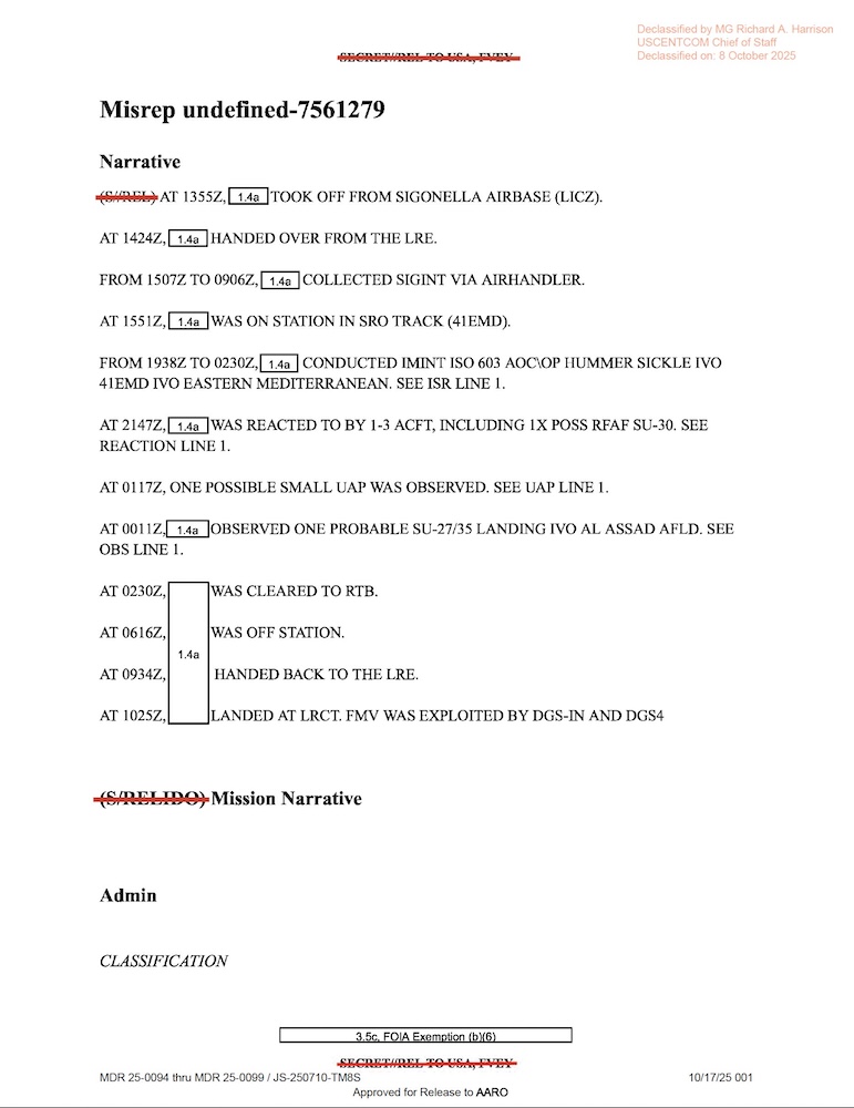 DOW UAP D14 Mission Report Iraq May 2022