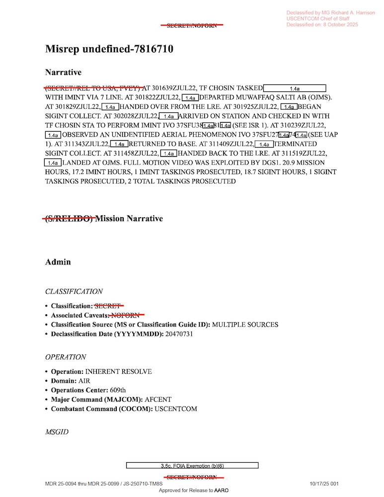 DOW UAP D16 Mission Report Syria July 2022