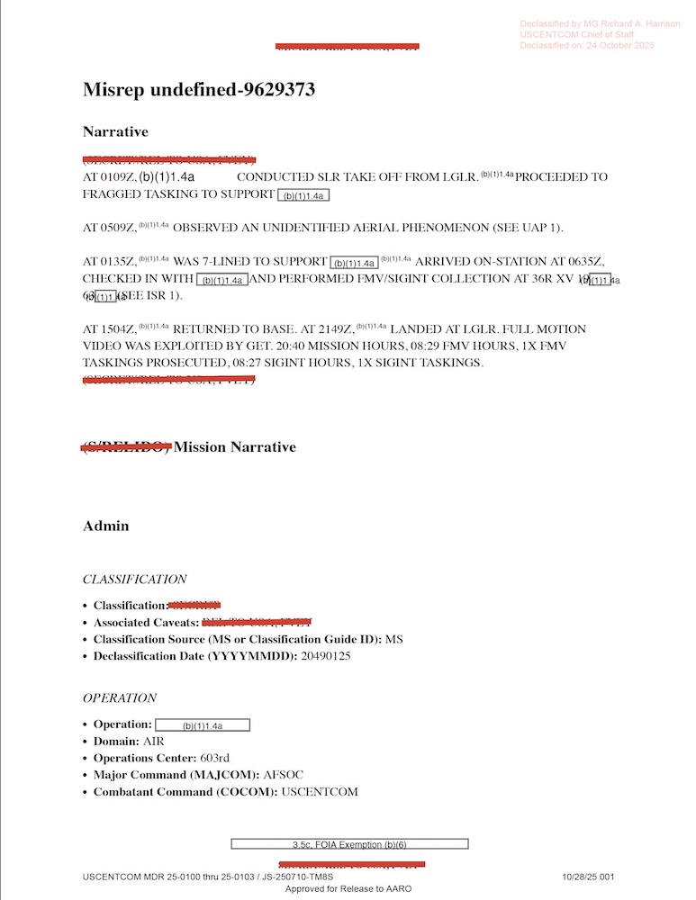 DOW UAP D25 Mission Report Greece January 2024