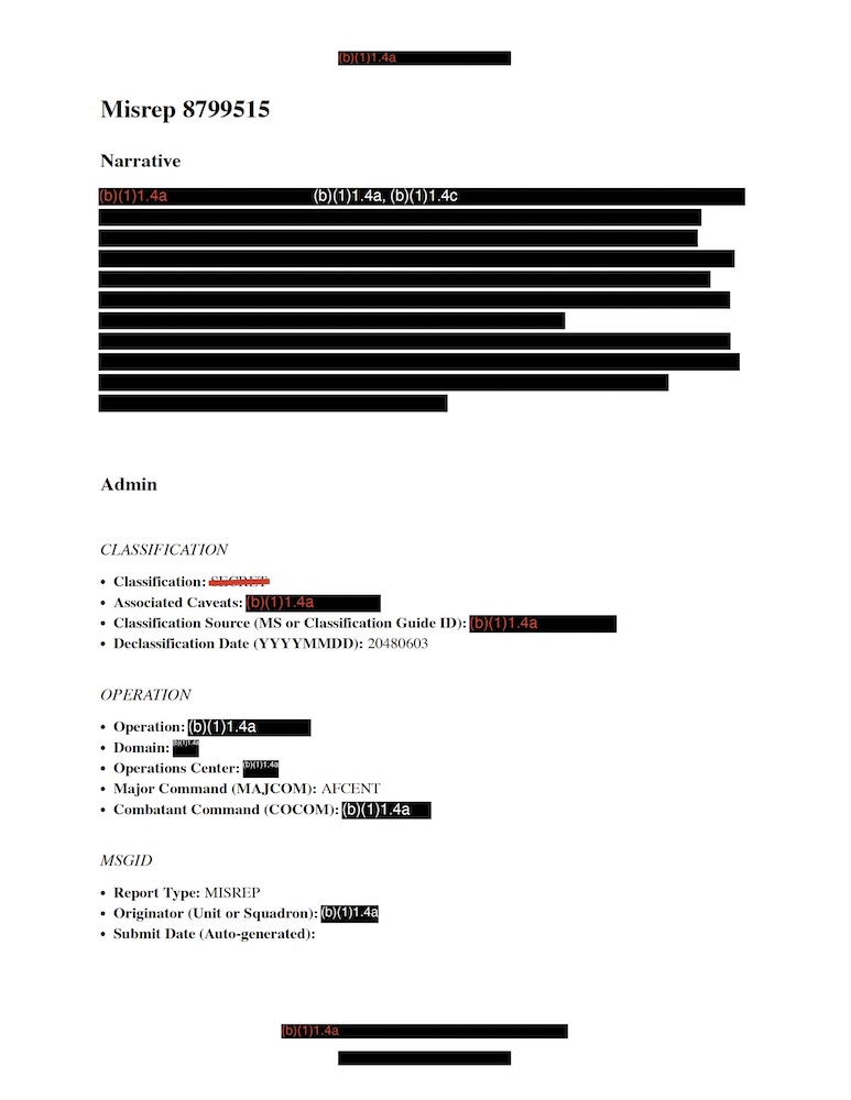 DOW UAP D3 Mission Report Arabian Gulf 2020