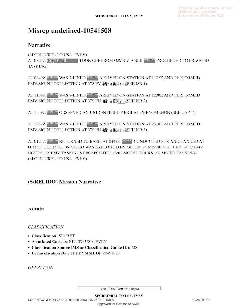 DOW UAP D32 Mission Report Syria October 2024