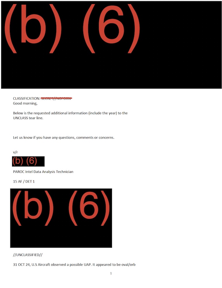 DOW UAP D52 Email Correspondance Na August 2024