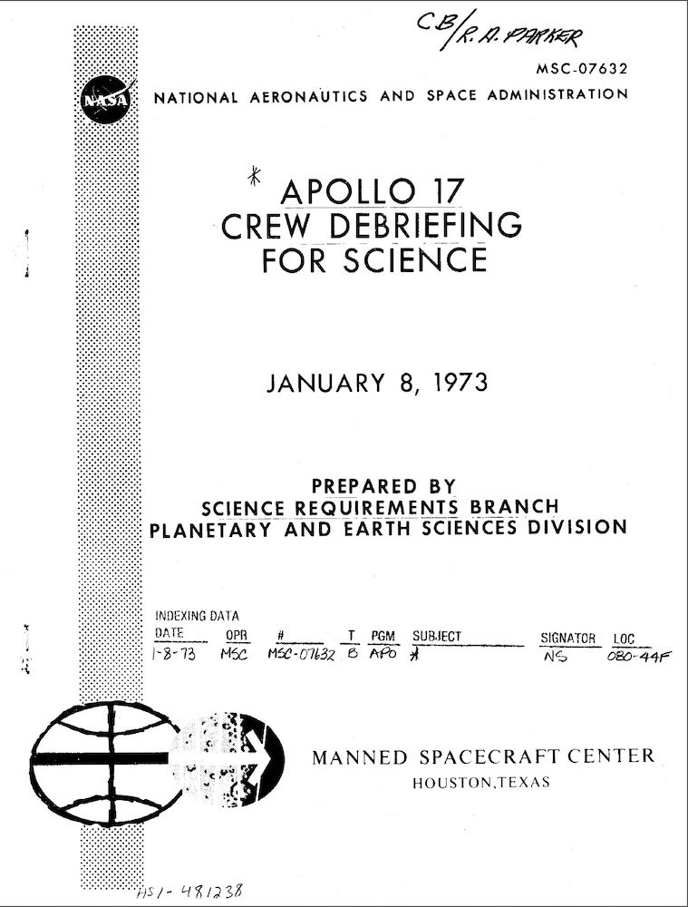 NASA UAP D5 Apollo 17 Crew Debriefing For Science 1973