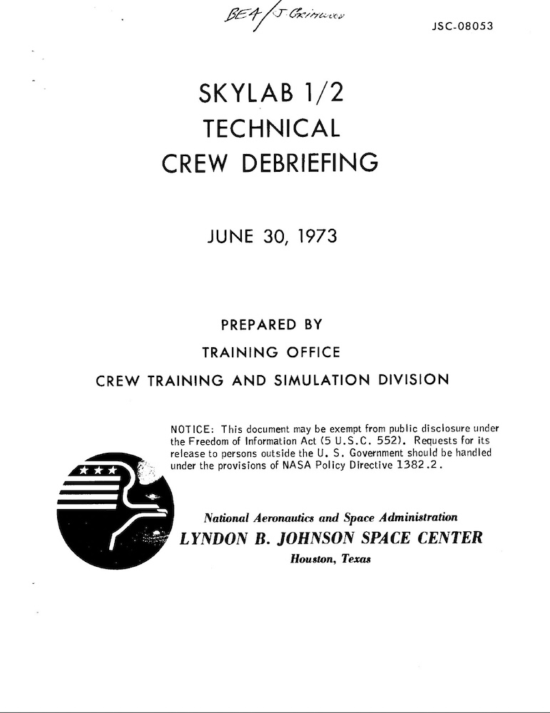 NASA UAP D7 Skylab Technical Crew Debriefing 1973